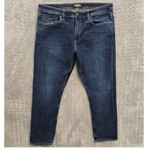 Revtown Decade Denim Sharp Slim Fit Jeans Mens 38x30 Dark Indigo Stretch